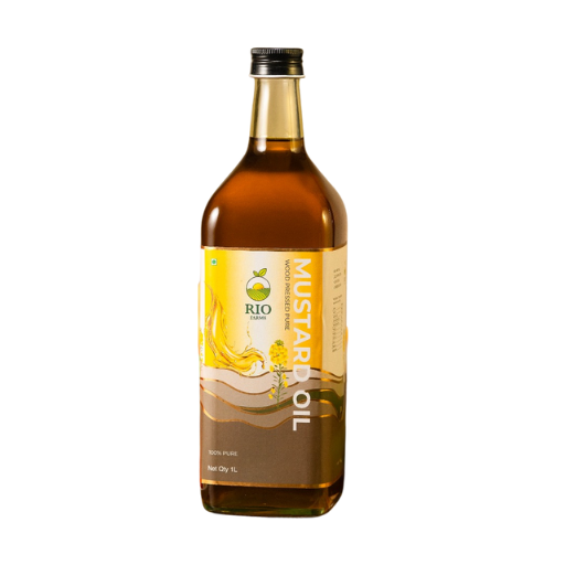 Organic Mustard Oil (Glass Bottle) - RiofarmsIndia